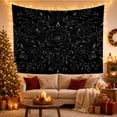 thumbnail image 3 of Black Rose Pattern on a Dark Fabric Scene, Moody Gothic Style for Gothic Decor Fans, Dark Floral Wall Decor, Halloween Gift, Tapestry Wall Hanging for Bedroom and Dorm, 3 of 7