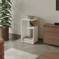 thumbnail image 7 of White and Light Oak Side Table in Melamine - Perfect for Clutter-Free Organization, 7 of 7
