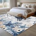 thumbnail image 5 of Ocean Turtles Washable Living Room Rugs 5'x7', Blue Yellow Sea Star Shell Coral White Wood Grain Low Pile Throw Large Area Rugs Non-Slip Sturdy Edge Binding Carpet for Dining Room Bedside Kitchen, 5 of 9