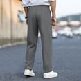 thumbnail image 5 of LMOIPLI Men's Dress Pants Straight Leg Pleated-Front Casual Suit Slacks Comfort Work Business Lounge Long Trouser with Pockets Dark Gray S, 5 of 9