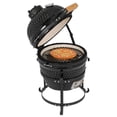 thumbnail image 4 of 13" Orange Ceramic Charcoal Grill – Kamado-Style Outdoor BBQ with 10.43" Grid, Fuel-Efficient Design for Grilling, Smoking, Baking, and Roasting, 4 of 12