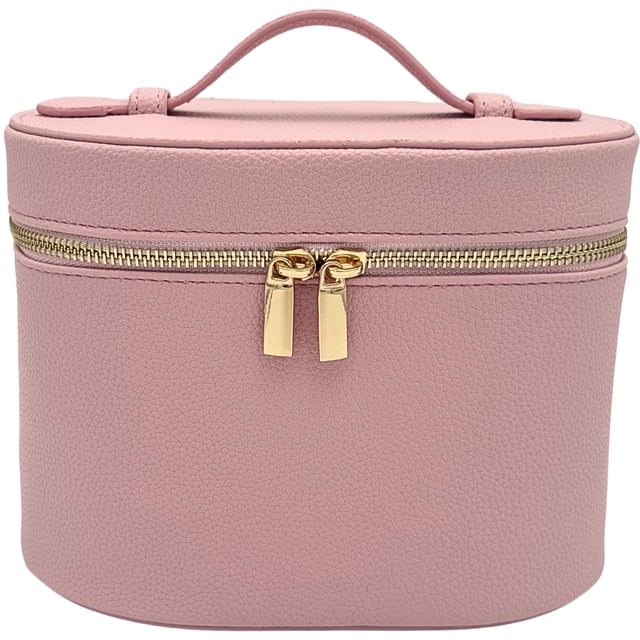 Bolsa de maquillaje Vanity Case JAZD con organizador extraíble, color rosa