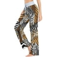thumbnail image 3 of FREEAMG Women Pajama Pants Lounge Pants Long Stretch Comfy Sleepwear Zebras Exotic Palm Leaves, 3 of 7