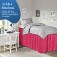 thumbnail image 2 of 36 Inch Drop Full XL Size Dorm Bed Hot Pink Solid Bed Skirt Lightweight Ruffled Pattern Split Corner Premium Hotal Quality With Flexible Elastic & Fade Resistent, 2 of 7