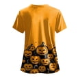 thumbnail image 7 of enyan Women's Halloween Shirts Pumpkin T-Shirt Gift Spooky Graphic Tees Short Sleeve Fall Tops Women’s Halloween Shirt(Gold,XXL), 7 of 7