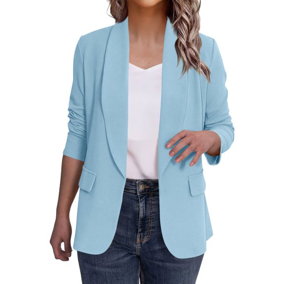 Tauxra Jackets for Women Fashion,Plus Size Jackets for Women,Women's Solid Color Casual Long Sleeve Turn Down Collar Cardigan Jacket,Plus Size Coats for Women