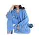 thumbnail image 3 of VISgogo Conjuntos de pijamas para mujer, cárdigan de manga larga de color sólido con cinturón + conjunto de pantalones largos elásticos de cintura alta VISgogo  moda, 3 of 6