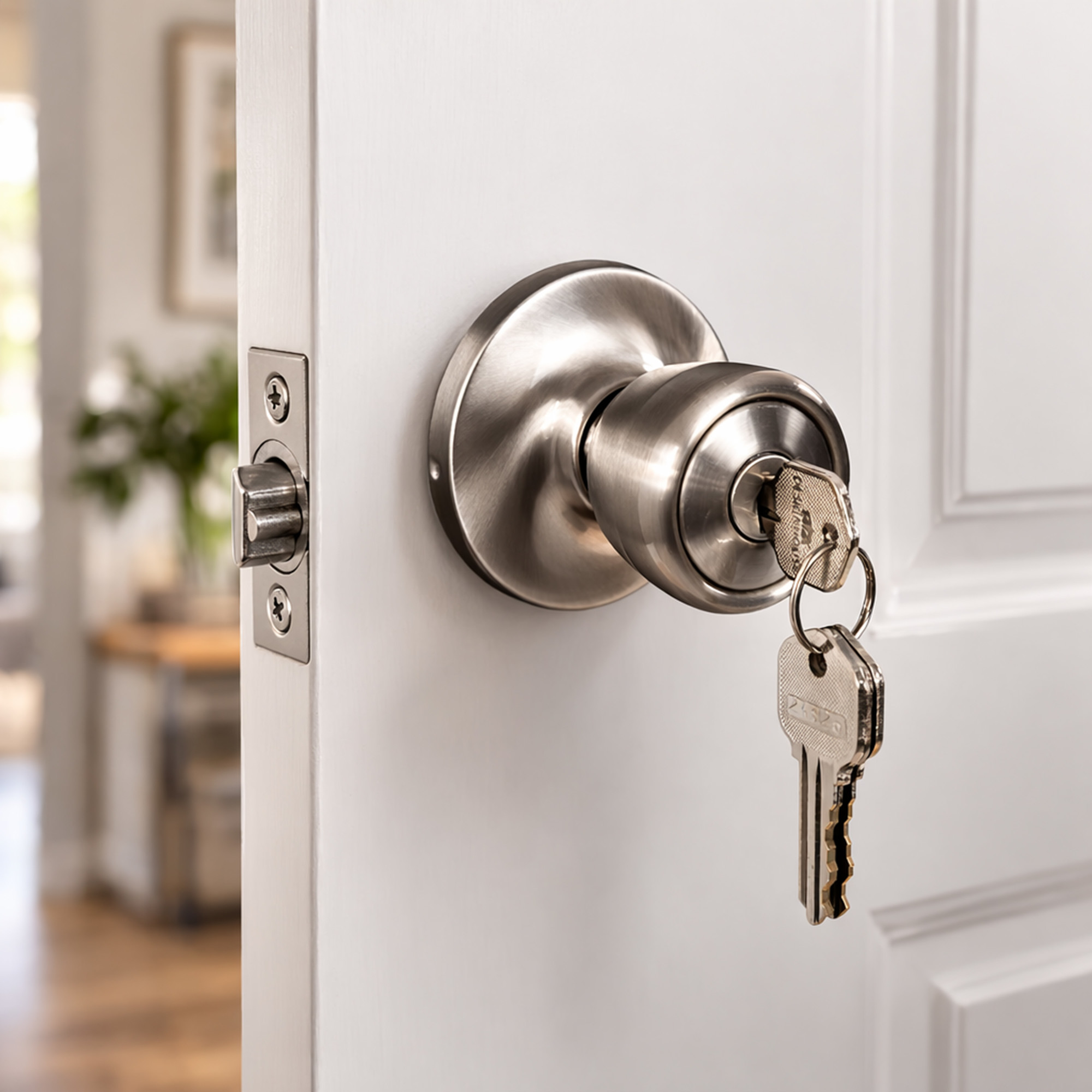 Design House Satin Nickel Keyed Entry Door Knob photo 5