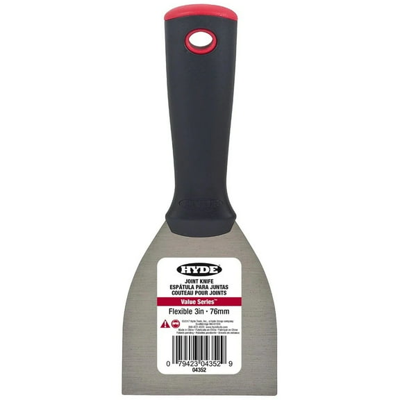 HYDE Value 04352 Putty Knife, 3 in W Blade, HCS Blade, Polypropylene Handle, Ergonomic Handle