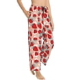 thumbnail image 2 of Naloa Red Strawberry Print Women’s Ultra-Soft Comfy Pajama Lounge Pants with Pockets & Drawstring, 2 of 8