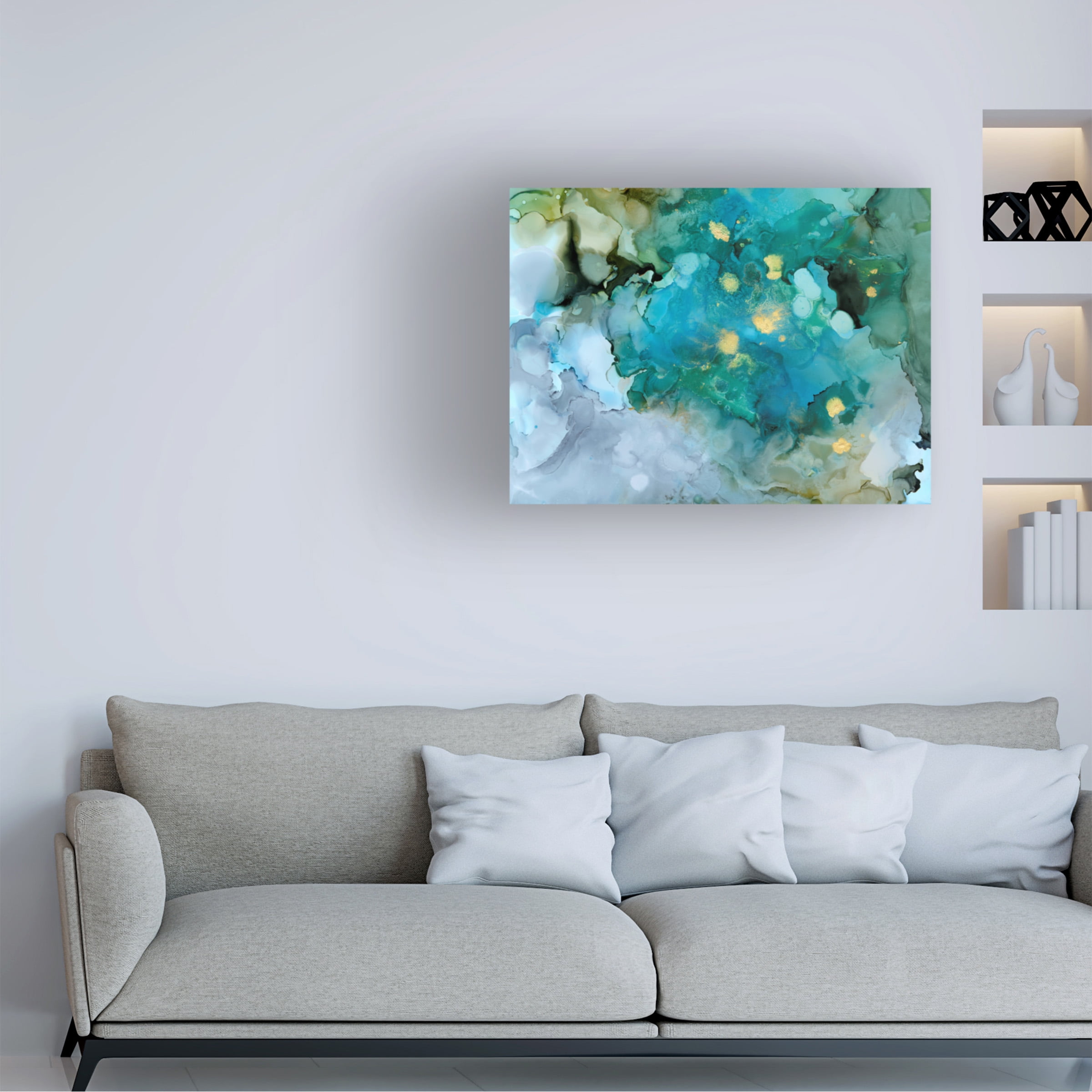 Victoria Borges 'Aqua Brume I' Canvas Art
