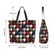 thumbnail image 5 of Balery Houndstooth Green Red Bolsa Tote Estilo Estético con Cremalleras, Bolsa de Hombro, Bolsa de Compras Grande y Plegable, 5 of 8