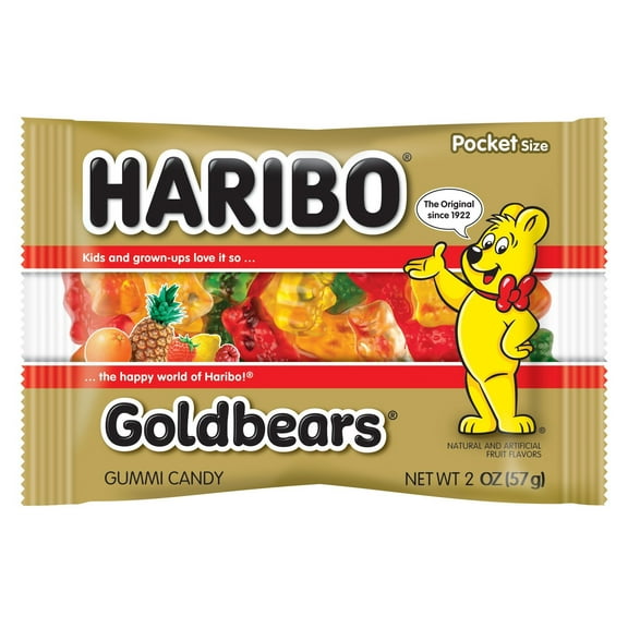 Haribo Gummi Candy, Goldbears, 2 Ounce Pack of 4