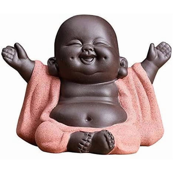 1PCS Buddha Figurines Home Decor Creative Crafts Dolls Delicate Ceramic Arts and Crafts,Laugh Often