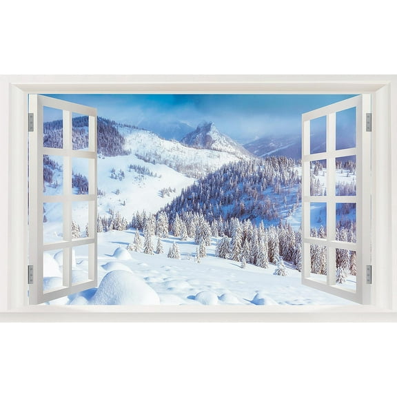 3D Wall Murals Art Decals Decorator-Snow View(22" X 14")