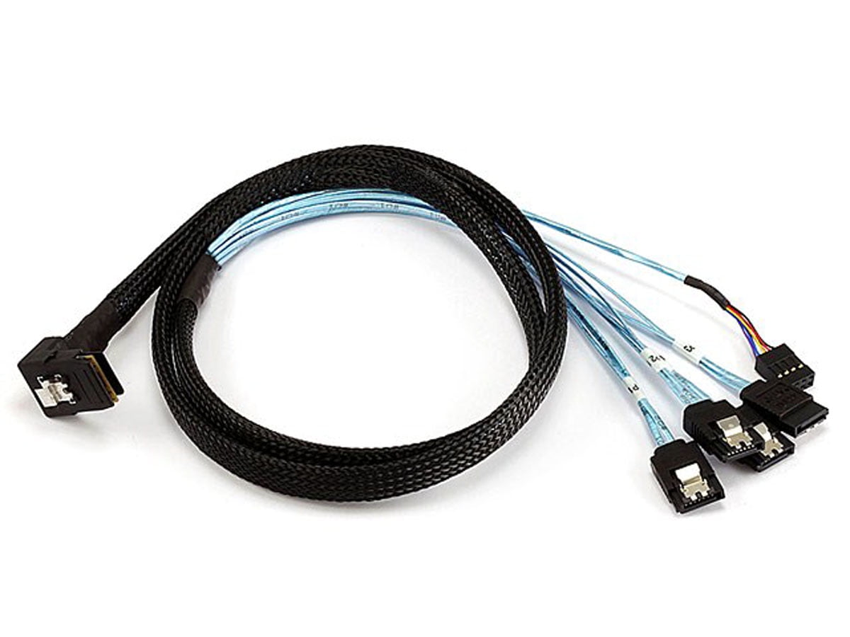 108184 Monoprice 1m 28AWG External Mini SAS 26-Pin SFF-8088 Male to Mini SAS 26-Pin SFF-8088 Male Cable Black