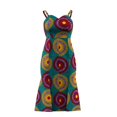 thumbnail image 2 of Bintarealwax African Print Dress for Women Sleeveless Sexy Spaghetti Strap Bodycon Midi Dresses Cocktail Party Summer, 2 of 5