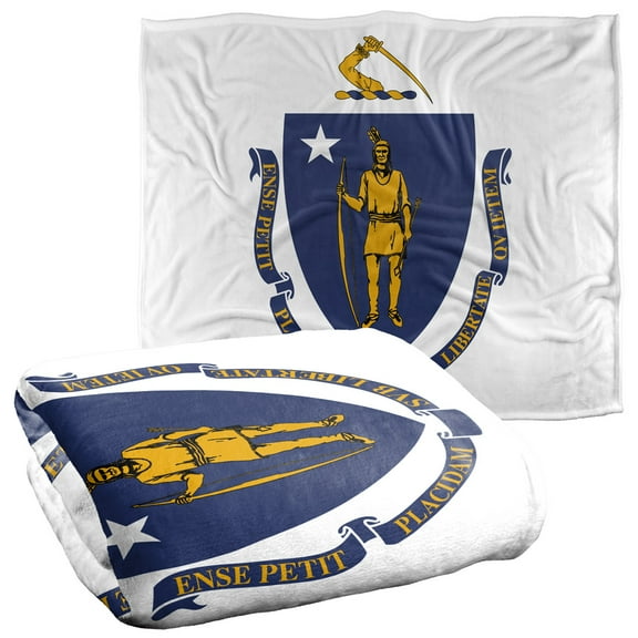Massachusettes Flag Officially Licensed Silky Touch Super Soft Throw Blanket 50' x 60'