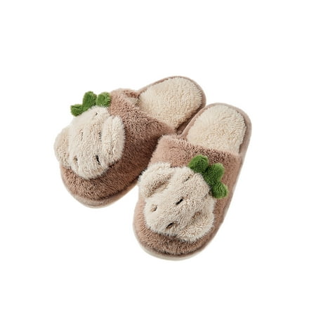 

Lacyhop Unisex-Child Warm Shoes Slip On Plush Clog Slipper Fluffy Fuzzy Slippers House Lightweight Shoe Breathable Fleece Brown 8.5-9