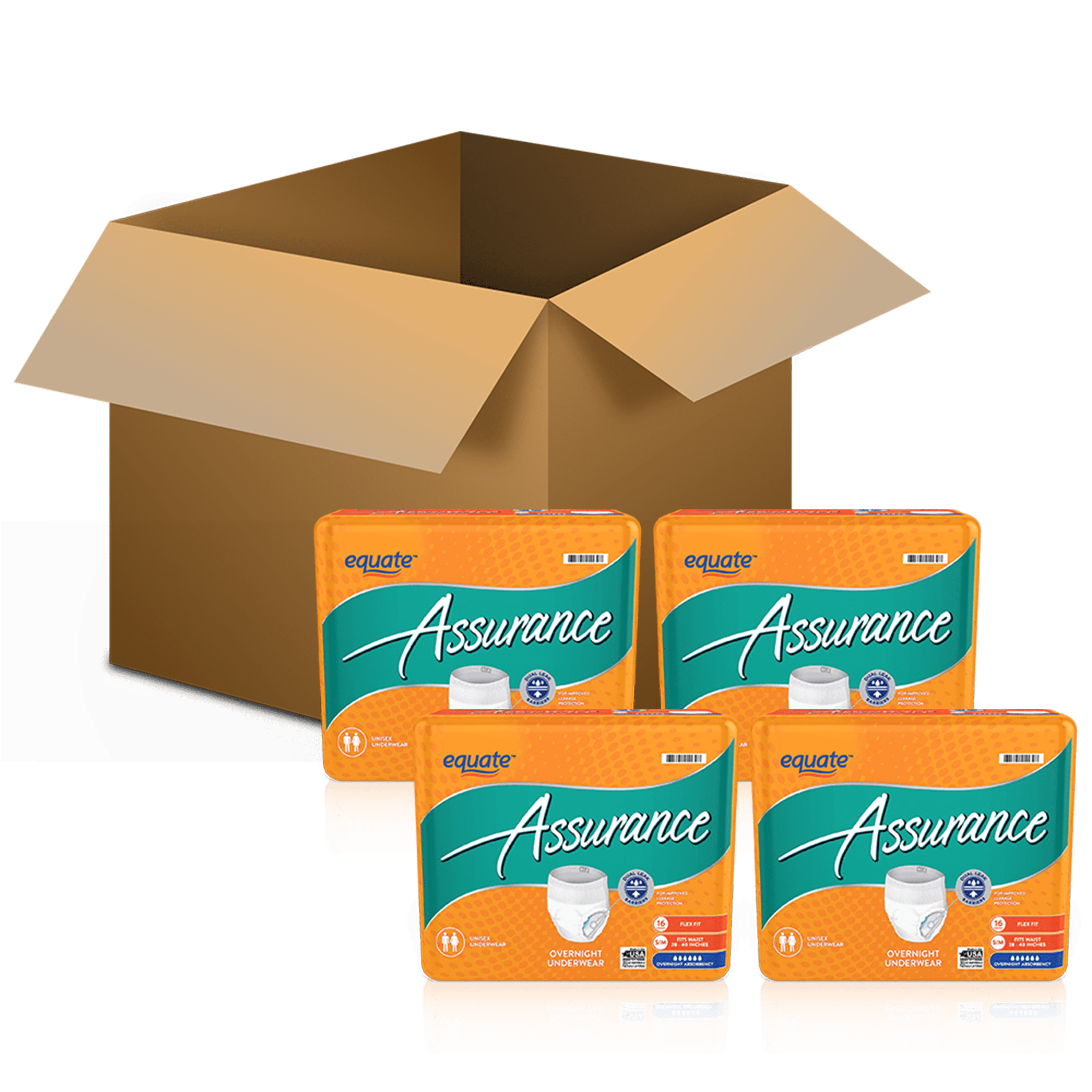 Assurance Unisex Overnight Underwear S M 64ct Walmart Com Walmart Com