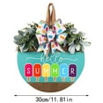 thumbnail image 3 of Summer Door Hanger Welcome Door Sign Summer Door Hanger Round Front Door Wreath Front Door Farmhouse With Wreath Bow Spring Wreaths For Front Door Outside Hanger Decor, 3 of 9