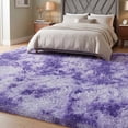 thumbnail image 4 of Nefoso Shag Area Rug, 4ft x 6ft Soft Fluffy Tie-Dye Area Rugs for Living Room Bedroom Decor Carpet, Purple, 4 of 13