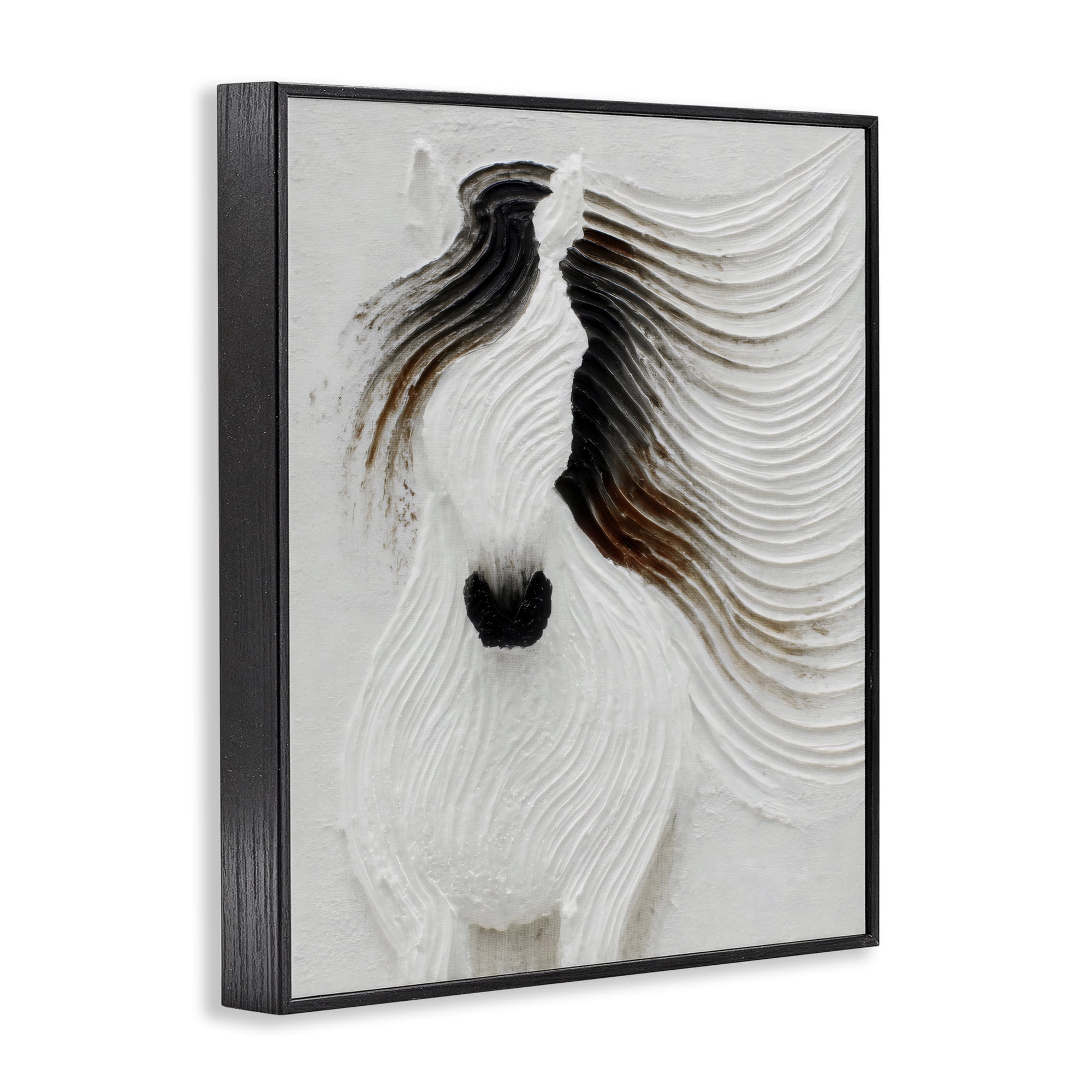 Stupell Industries Grooved Horse in Flowing Motion Black Framed Giclee Art, design by Ink Drop Loft