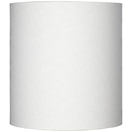 Springcrest White Tall Linen Medium Drum Lamp Shade 14  Top x 14  Bottom x 15  High (Spider) Replacement with Harp and Finial