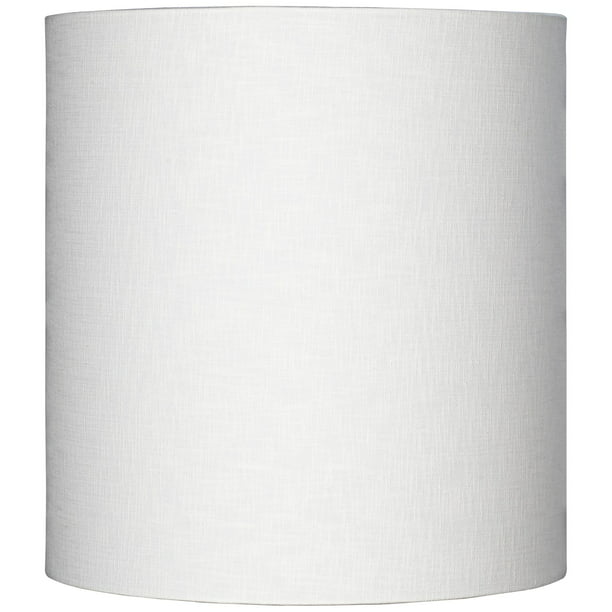 Tall Linen Medium Drum Lamp Shade, 15 White Lamp Shaders