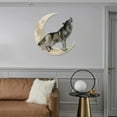 thumbnail image 3 of Creative Wolf Sculpture Wall Decor Artwork Rustic Metal Hanging 35x35, 3 of 10