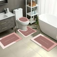 thumbnail image 6 of Dvumao Rugs for Living Room Clearance, 4 Piece Bathroom Toilet Mat Set Super Absorbent Dry Machine Washable Non Slip Backing For Safe And Easy Cleaning Perfects For Any Home Hotel Shower Room, 6 of 8