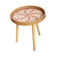 thumbnail image 3 of Luzkey Rattan Side Table, Accent Table, End Table, Multifunctional Nightstand with Open Design, Bedside Table for Farmhouse Balcony Garden Pink Wicker 40cm, 3 of 8