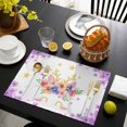 thumbnail image 3 of Purple Pink Floral Placemats Set of 12, Farmhouse Antlers Flowers Abstract Placemats for Dining Table, Place Mats for Kitchen Tabletop, Waterproof Wipeable Dining Table Mats Set, 3 of 9