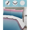 thumbnail image 4 of Quilts Twin Size Bedding Set, Pink Blue Ombre Lightweight Quilted Comforter, Modern Abstract Art Aesthetics Soft Reversible Bedspread Coverlet with Pillow Covers for All Season, 68" x 86", 4 of 7