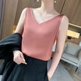 thumbnail image 3 of Lmueinov 2026 Summer Women's Satin V Neck Double Spaghetti Strap Cami Tops, Silky Casual Sleeveless Tank Blouses S-3XL, 3 of 4