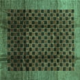 thumbnail image 1 of Ahgly Company Indoor Square Abstract Turquoise Blue Contemporary Area Rugs, 3' Square, 1 of 4