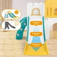 thumbnail image 6 of JOYLDIAS 10 in 1 Toddler Slide and Swing Set,Double Kids Climber Slide Playset for Age 1-3 w/Basketball Hoop,Telescope,Tunnel,Storage Space,Indoor Outdoor Backyard Playground Toys(Yellow & Green), 6 of 18