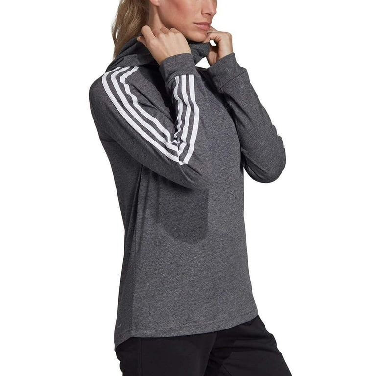 adidas Womens Transition Lightweight Hoodie Workout Gym Hoodies X Large Black Heather White