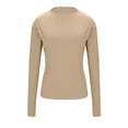 thumbnail image 5 of FAIWAD Long Sleeve Tops for Women Mock Neck Slim Fitted Ribbed Knit Basic Shirts Base Layer Tee Going Out Clothes, 5 of 8