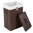thumbnail image 2 of Topcobe Rectangle Bamboo Hamper Laundry Basket Washing Cloth Bin Storage Bag Lid, Laundry Basket Organizer, Bathroom Furniture, Brown, 2 of 6