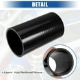 thumbnail image 3 of Unique Bargains 3" ID 6" Length 4-Ply Reinforced High Temp Straight Coupler Silicone Reducer Hose Black for Car, 3 of 6