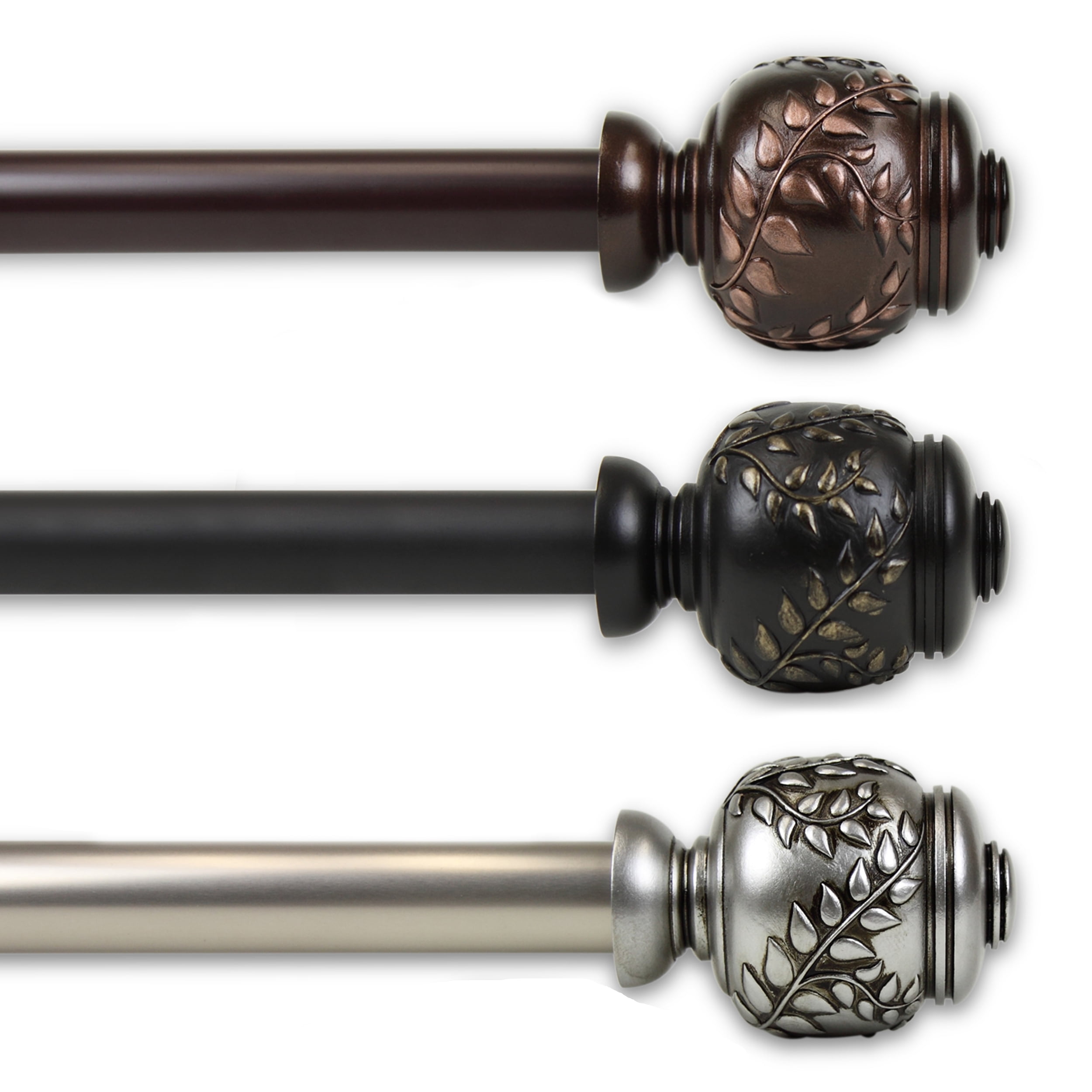 Frond 1" Curtain Rod 120170 inch Black