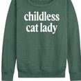 thumbnail image 3 of Instant Message - Childless Cat Lady White - Women's French Terry Pullover Long Sleeve Shirt, 3 of 6