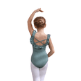 thumbnail image 2 of ‌LYMAYTER Girls Dance Leotard Short Sleeve Ruffle Practice Wear Summer Ballet Gymnastics 3-11Y, 2 of 8