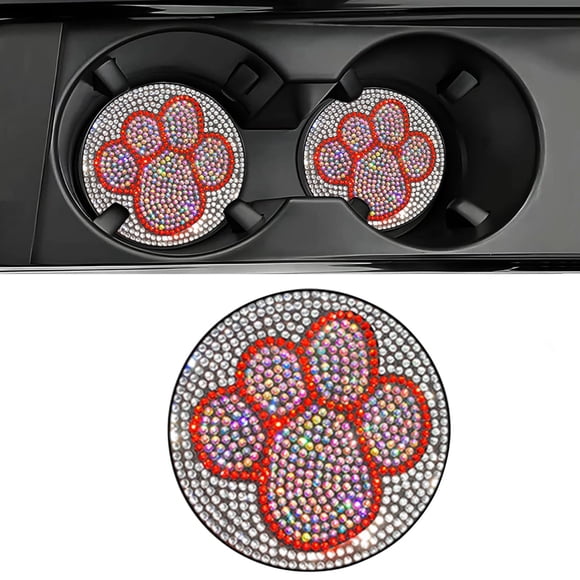 Ohmyroo Universal Car Coaster Insert, Non-Slip Heat Resistant Cup Pad with Decorative Design for Vehicle Interior Console, Prevents Spills and Protects Surfaces