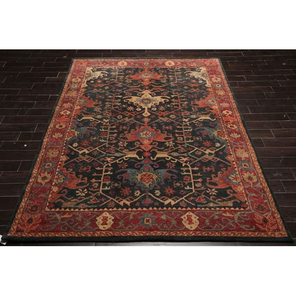 ALEF HOME Art Deco Tufted Multicolor Floral Area Rug, 5' x 8', Quick Dry