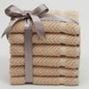 Luxury Hotel & Spa Herringbone Weave 100% Turkish Cotton Washcloths - Set of 6