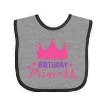 Inktastic Birthday Princess, Little Princess, Crown, Stars Girls Baby Bib
