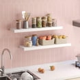 thumbnail image 2 of 2pcs 22in Bookshelves, Floating Shelves For Wall, Shelves Wall Mounted Shelf With Invisible Bracket For Bathroom, Living Room, Bedroom, Kitchen, Office Decor, Room Decor, Home Decor, 2 of 5