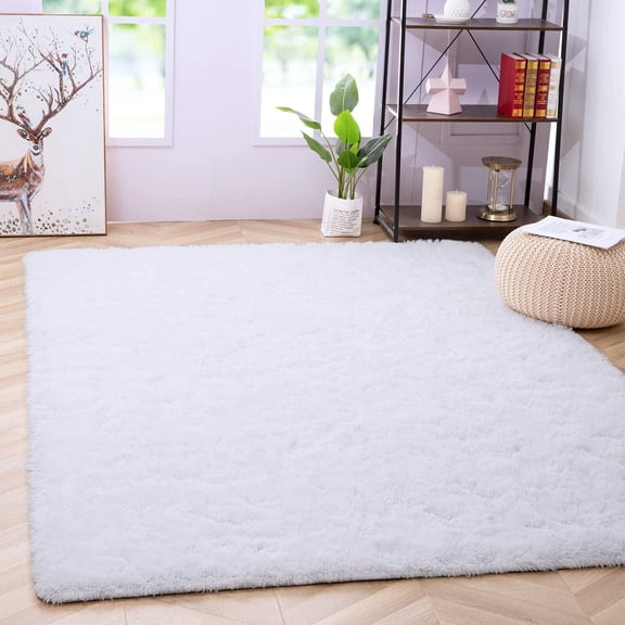 Noahas Luxury Fluffy Rugs Ultra Soft Shag Rug for Bedroom Living Room Kids Room,6'x9',White